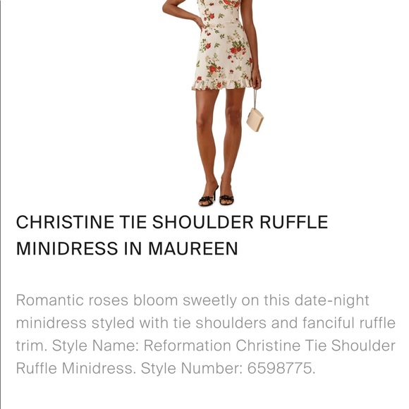 REFORMATION 🔥Christine Tie Shoulder Dress 12 - Picture 11 of 14